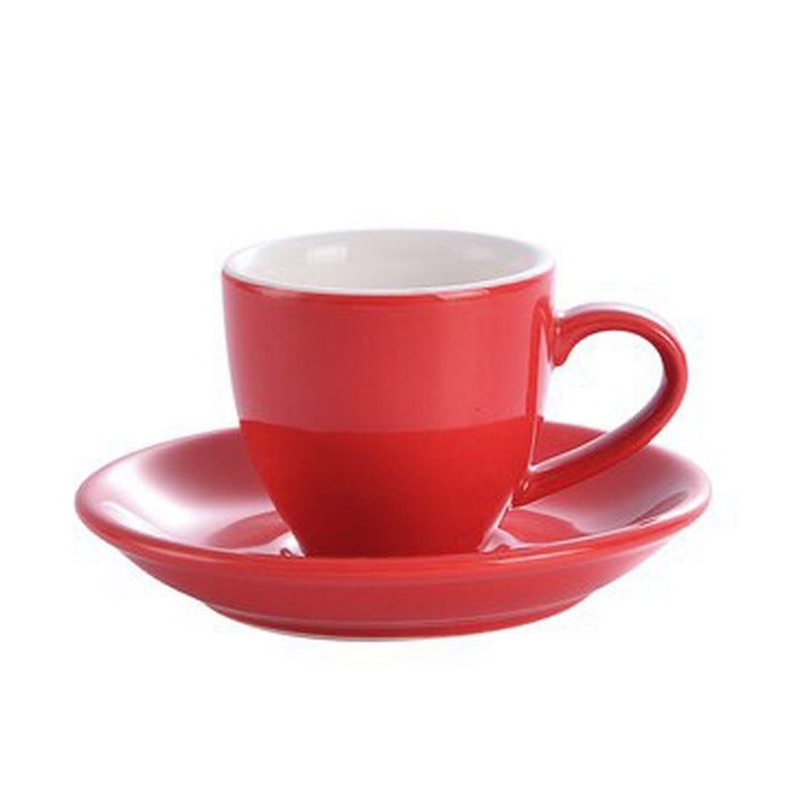 Ceașcă de espresso din porțelan cu un volum de 80 ml, potrivită pentru espresso clasic sau dublu.  Include o farfurie. Culoare: