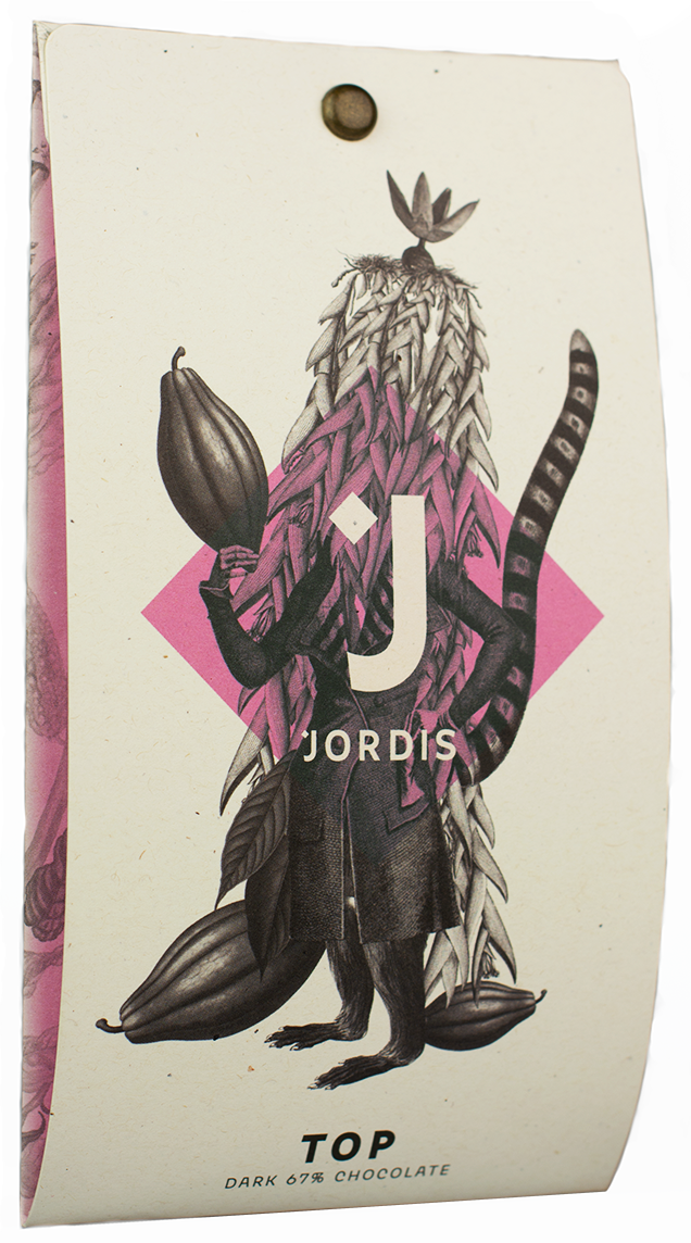 Jordis 67% ciocolata neagra cu bucati de boabe de cacao 50g