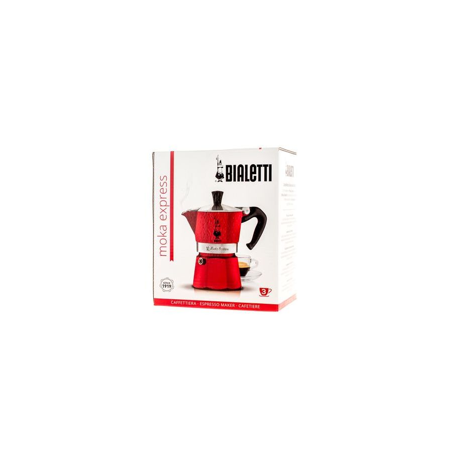 Bialetti Moka Express 3 cafetieră moka roșu