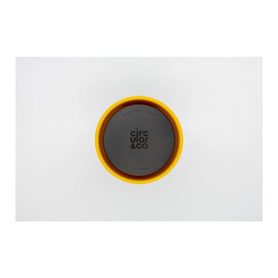 Cupa circulară (rCup) Black and Mustard 340ml