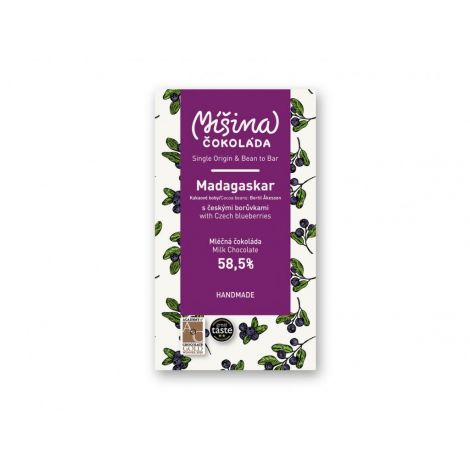 Ciocolată cu lapte amestecată cu afine cehești 58,5 %