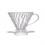 Picurător de plastic Hario V60 pentru prepararea ușoară a 1-2 cești de cafea cu filtru. Design clar. 


