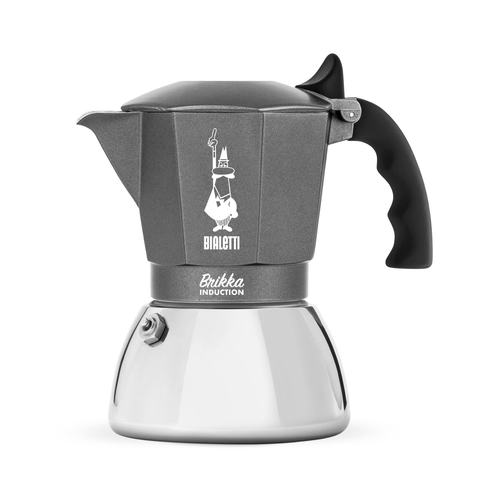 Bialetti Gri Oală Moka Brikka Inducție 4