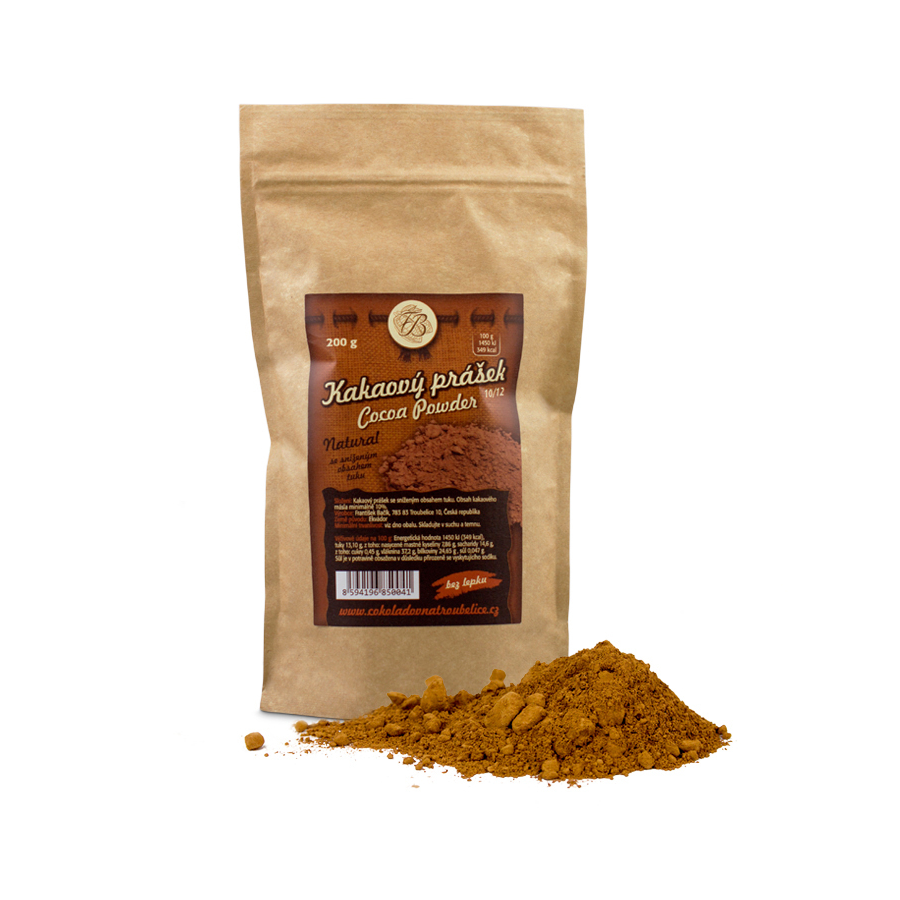 Pudră de cacao naturală 10/12, 200g fabrică de ciocolată Troubelice