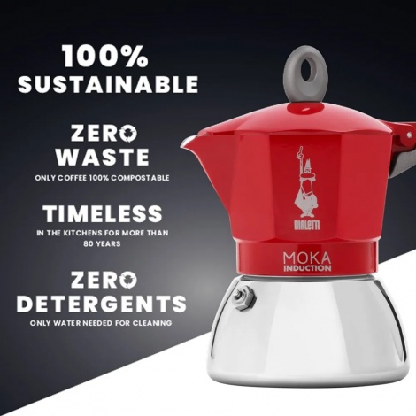 Bialetti Moka Inducție 6 cești roșu NOU