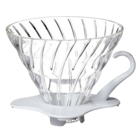 Dripper Hario V60-01 din sticlă - alb (VDGR-01-W)