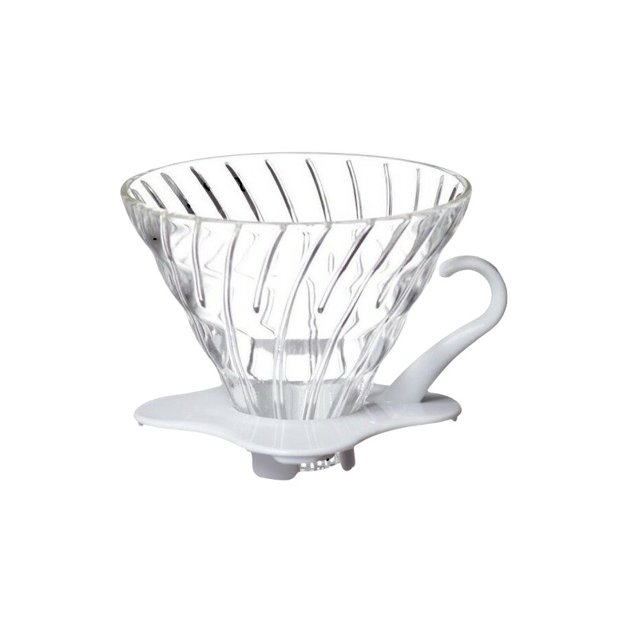 Dripper Hario V60-01 din sticlă - alb (VDGR-01-W)