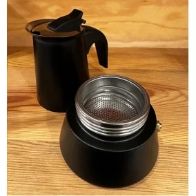 Kaffia Black 4 Cup Moka Pot - Negru