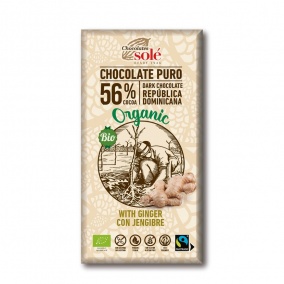 Chocolates Solé - 56% ciocolată ecologică cu ghimbir