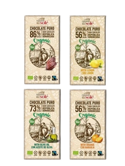 Set cadou de ciocolată organică 4pcs