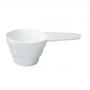  Ceașcă de măsurare din plastic alb cu design din seria V60 pentru măsurarea comodă a 8, 10 și 12 grame de boabe de cafea.