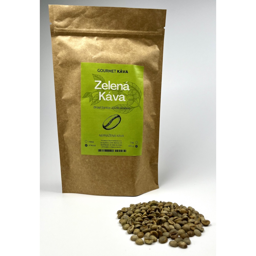 Cafea verde 100 g, cafea neprăjită, boabe