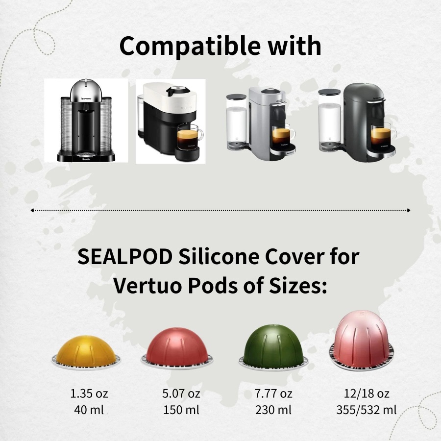 Capac de înlocuire Sealpod pentru capsula Nespresso Vertuo® din oțel inoxidabil