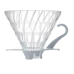 Dripper Hario V60-02 din sticlă - alb (VDG-02W)