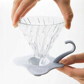Dripper Hario V60-02 din sticlă - alb (VDG-02W) 2