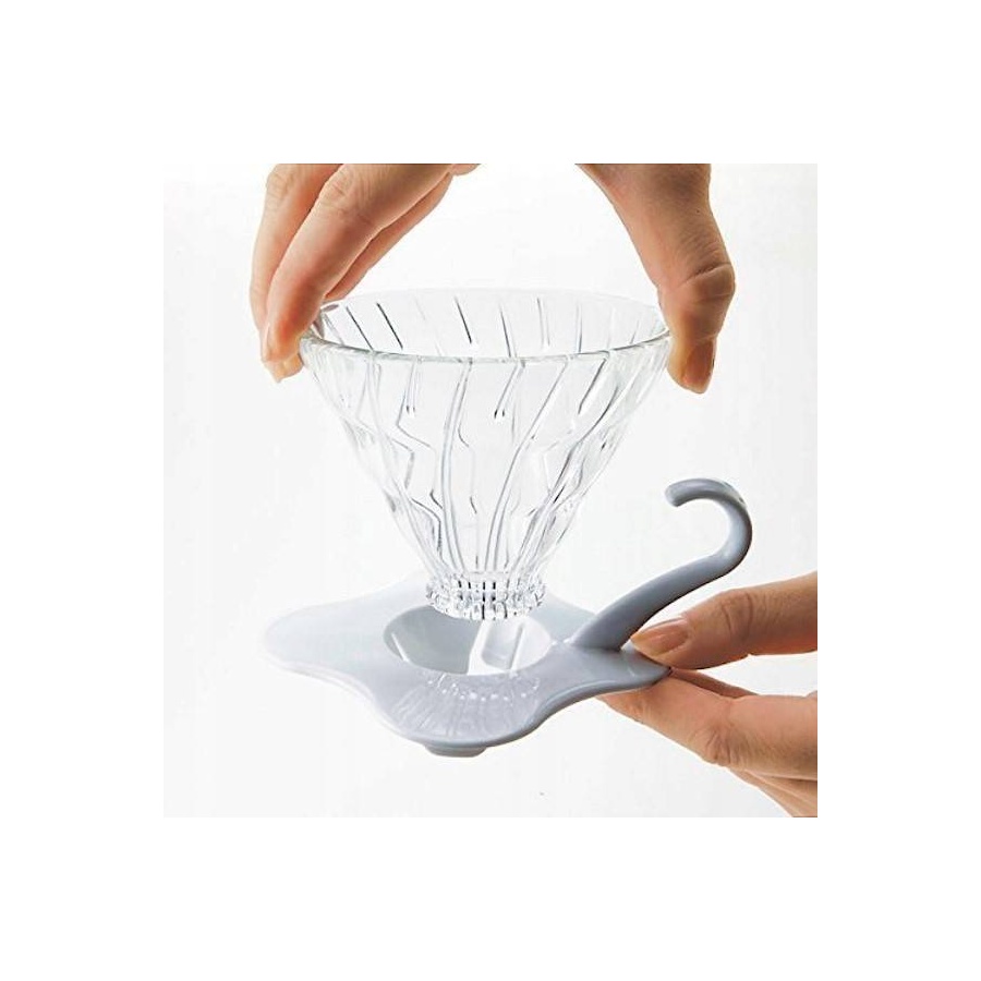 Dripper Hario V60-02 din sticlă - alb (VDG-02W)