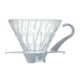 Dripper din sticlă Hario V60-01 - alb (VDG-01W)