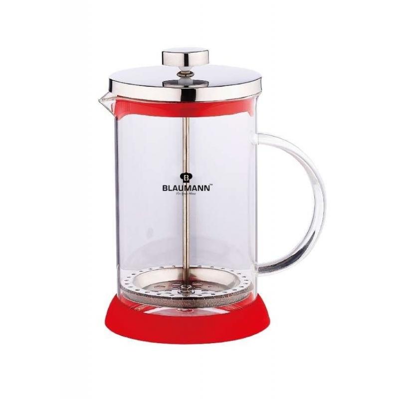 Frenchpress 600ml červený nerez