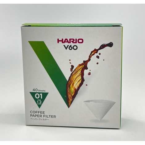 Filtre de hârtie Hario V60-01 40 buc, alb (VCF-01-40W)