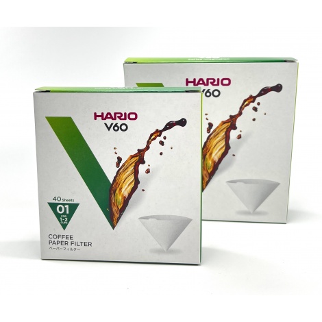 Filtre de hârtie Hario V60-02 40 buc, alb (VCF-02-40W)