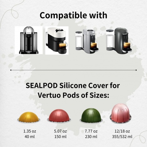 2x capac de înlocuire Sealpod pentru capsulele Nespresso VertuoLine® și Vertuo®.