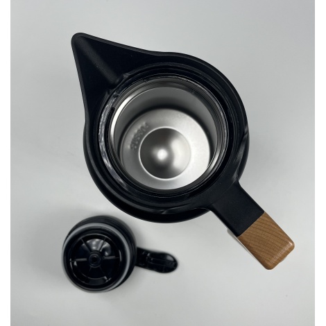 Termos Kaffia 2 l cu mâner din lemn - NEGRU