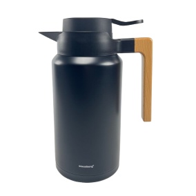 Termos Kaffia 2 l cu mâner din lemn - NEGRU