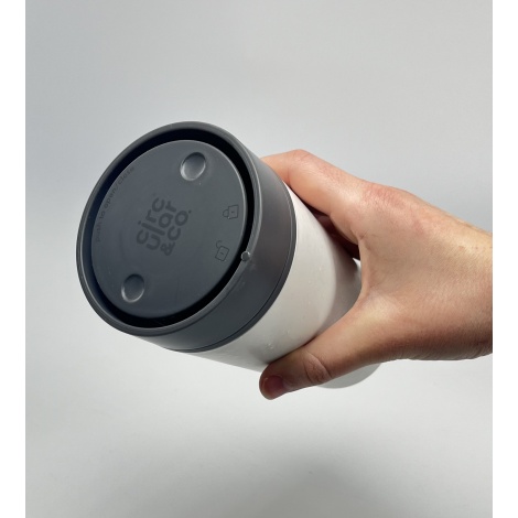 Pahar circular (rcup) Cretă și gri furtună 340 ml