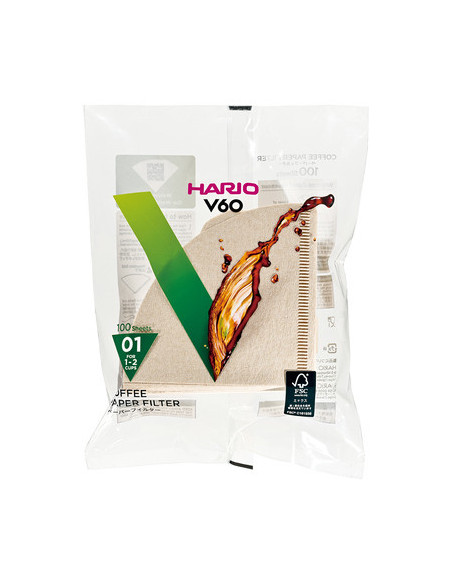 Filtre de hârtie Hario V60-01 100 buc, nealbite (VCF-01-100M)