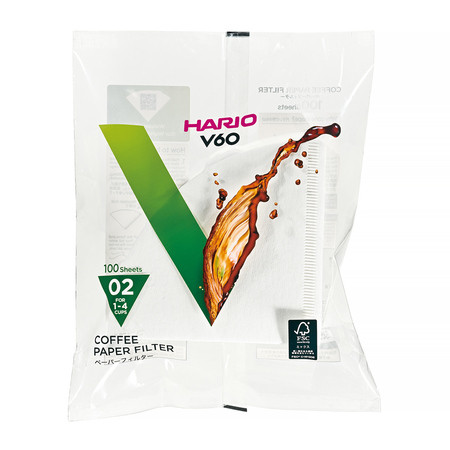 Filtre de hârtie Hario V60-02 100 buc, alb (VCF-02-100W)