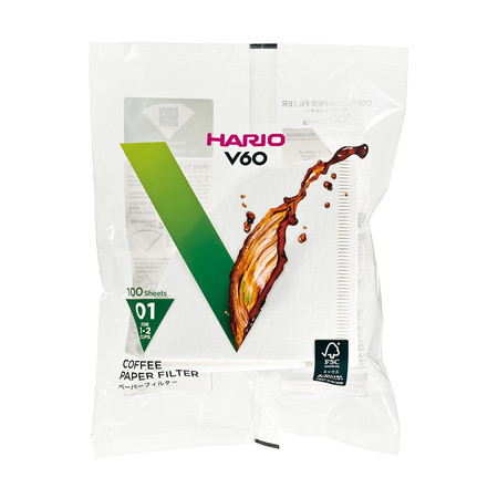 Filtre de hârtie Hario V60-01 100 buc, alb (VCF-01-100W)