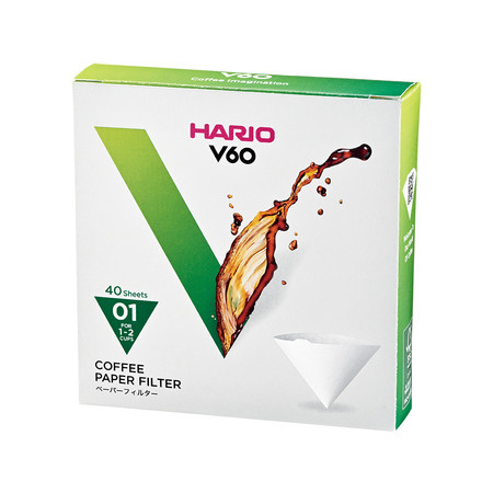 Filtre de hârtie Hario V60-01 40 buc, alb (VCF-01-40W)