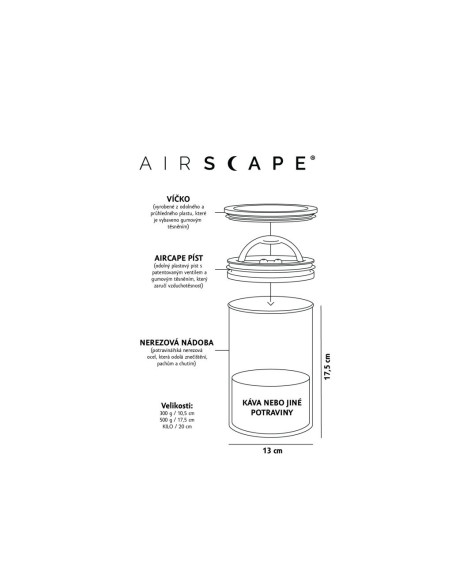 Recipient pentru cafea Airscape 500g - Charcoal