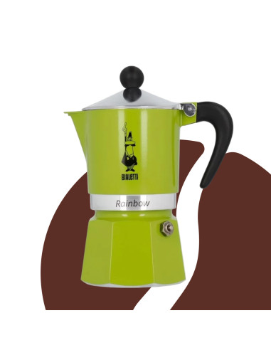 Oală moka verde Bialetti Rainbow 3