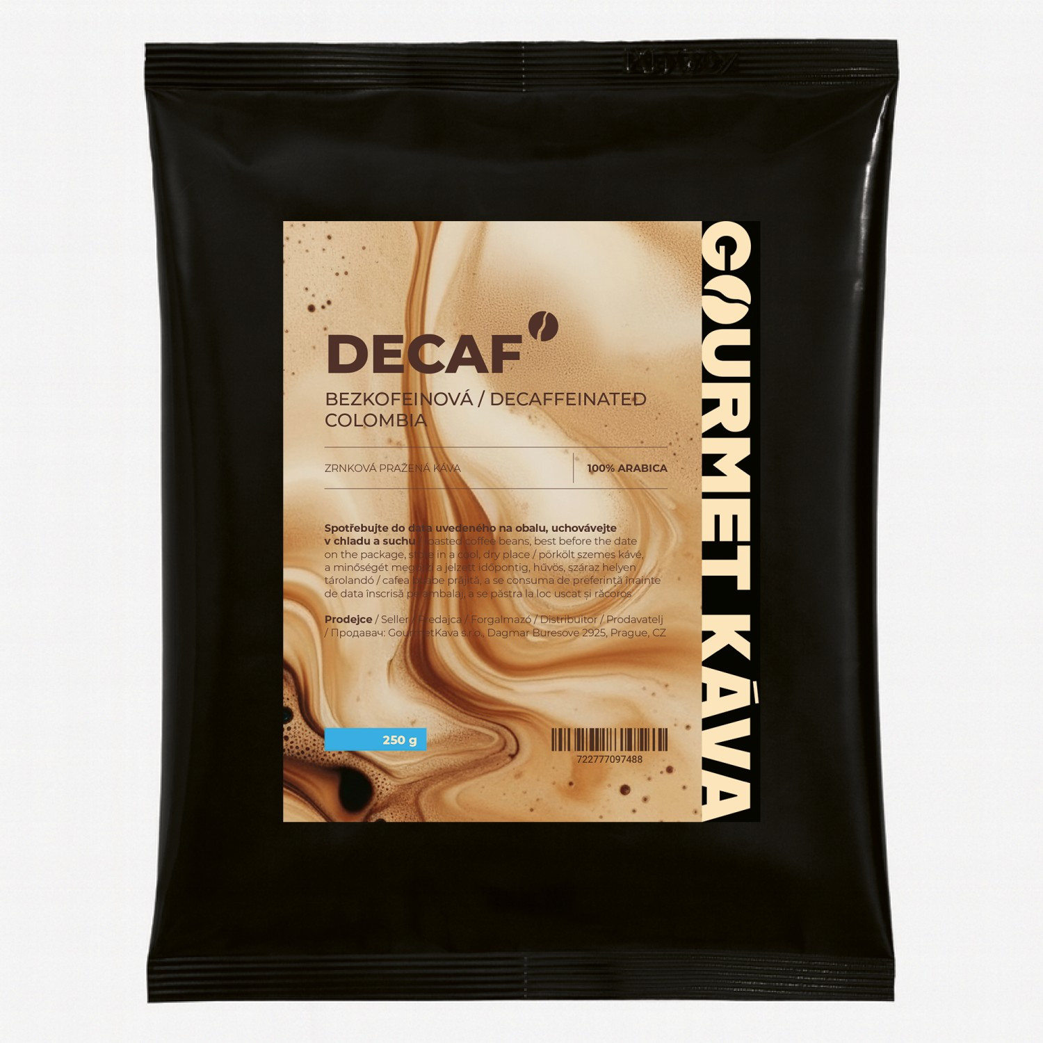 Cafea decafeinizată Colombia, cafea boabe arabica DECAF: Da, pe frenchpress 250g