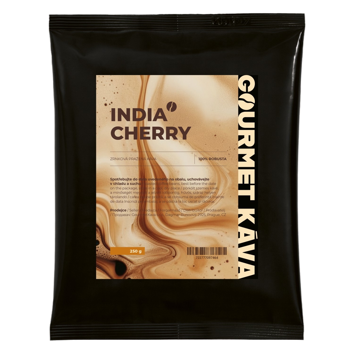 Indie Cherry, cafea ROBUSTA boabe întregi: Da, pe frenchpress 250g