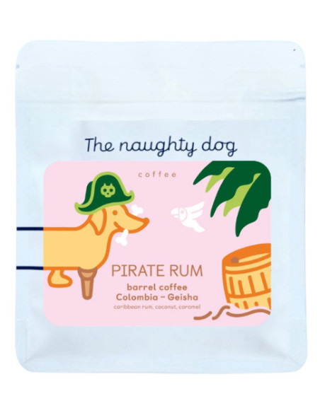 The Naughty dog PIRATE RUM baril de cafea - geisha 200g