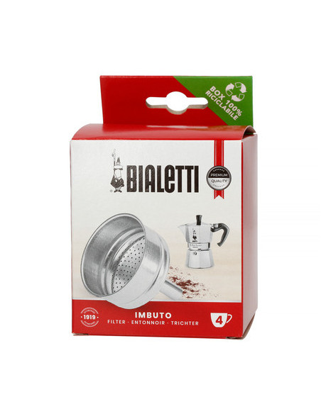 Cafetieră Bialetti din aluminiu cu pâlnie, pentru 4 cești