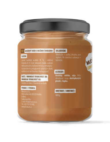 Allnature Unt de arahide cu ciocolată cu lapte 500 g