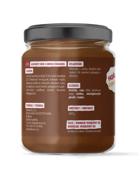Allnature Unt de arahide cu ciocolată neagră 500 g