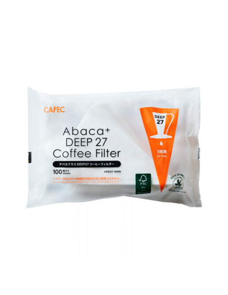 Filtre de hârtie Cafec Abaca+ Deep 27, mărimea 01, 100 buc.