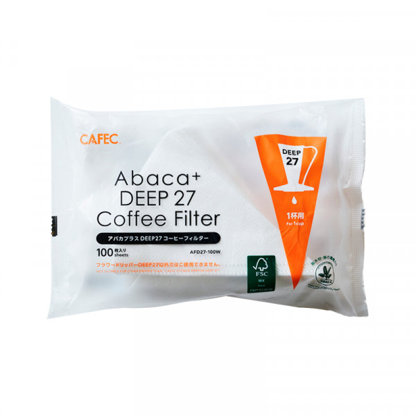 Filtre de hârtie Cafec Abaca+ Deep 27, mărimea 01, 100 buc.