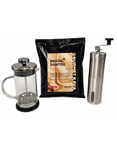 Pachetul francez – râșniță, French press și cafea