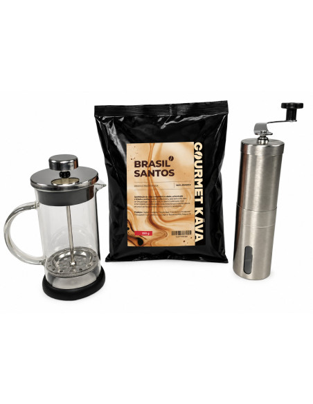 Pachetul francez – râșniță, French press și cafea