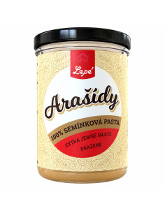 Lepé Pastă/unt de arahide 100% 400 g – măcinată fin, fără gluten și fără ulei de palmier