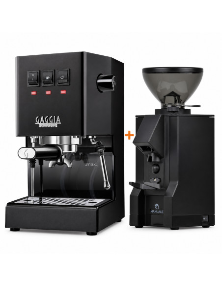 Pachet Gaggia Classic E24 negru + Eureka Mignon Manuale