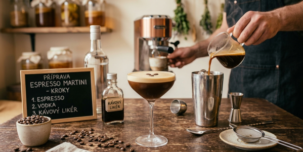 Prepararea cafelei Espresso Martini
