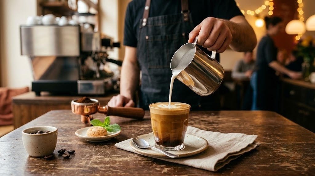 Prepararea cafelei Cortado
