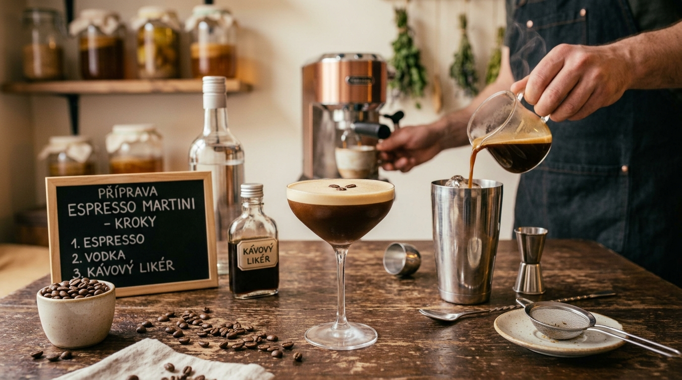 Prepararea cafelei Espresso Martini